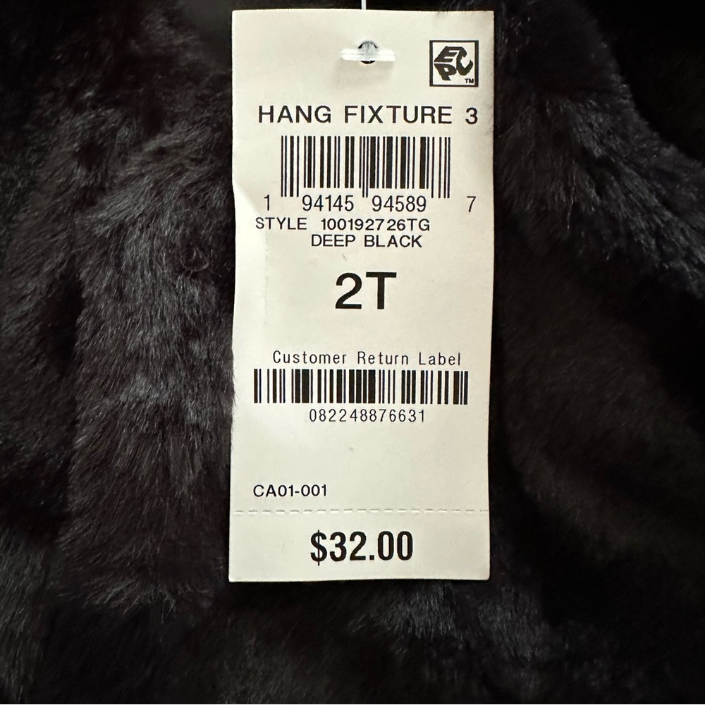 Macys Epic Threads Black Faux Fur Vest, Deep Black, Size 2T, NWT - Picture 2 of 6